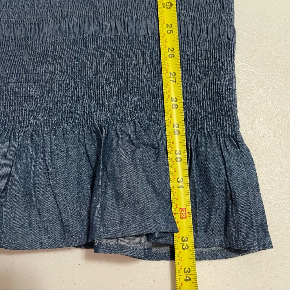 Do+Be Blue Chambray Smocked Mini Dress NWT Size Small - Picture 12 of 13